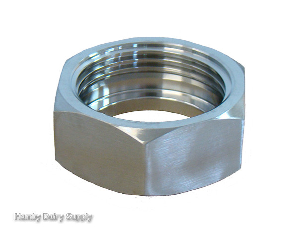 Hexnut for 1.5 inch Milk Tank Valve - Stainless Steel - Hamby